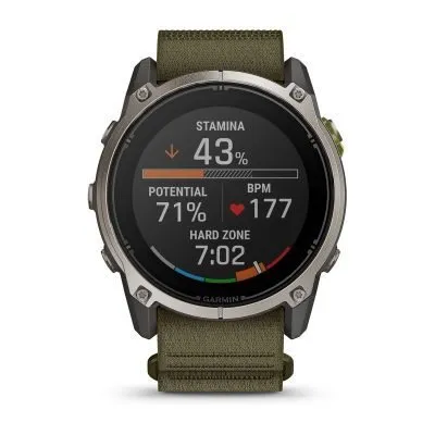 Garmin Enduro 4 Titanium / Dark Olive ComfortFit Fabric Band