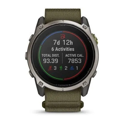 Garmin Enduro 4 Titanium / Dark Olive ComfortFit Fabric Band
